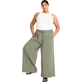 Women's CITYCHIC Plus Size Pant Ashley Crop, Olive, 16
