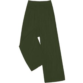 DouBCQ Women's Culottes Wide Leg Pants Elastic Waist Trousers Casual Palazzo Pants with Pockets
