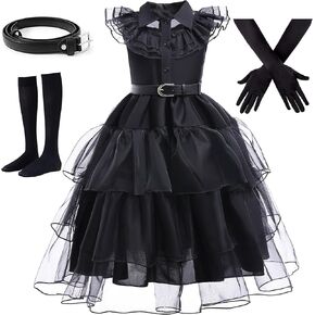 BanKids Blace Dance Dress Costume Kids Girls Cosplay Halloween Party Outfit 3-12 Years