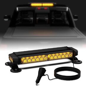 30 LED Roof Top Safety Strobe Light Bars, Double Sides of Aluminum Emergency Warning Strobe Light with Magnetic Base for Construction Vehicles Trucks Pickup (Amber)