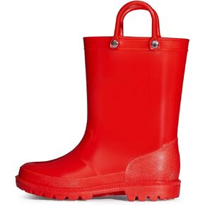 K KomForme Kids Girls & Boys Rain Boots with Easy-on Handles Waterproof Outdoors