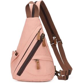 KL928 Canvas Sling Bag - Small Crossbody Backpack Shoulder Casual Daypack Rucksack for Men Women