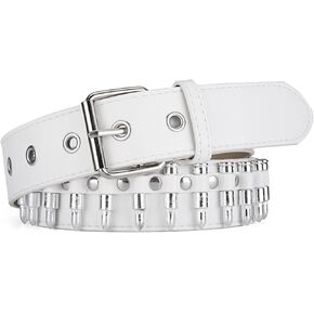 Punk Leather Belt Studded Leather Belt Rivet Rock Jeans Belts for Women Girls Men