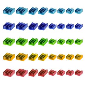 40 PCS Raspberry Pi 4/5 Heatsink Kit with Thermal Conductive Adhesive Tape, Aluminum Heat Sink Cooler and Copper Heatsink for Raspberry Pi B B+ 2/3/4/5