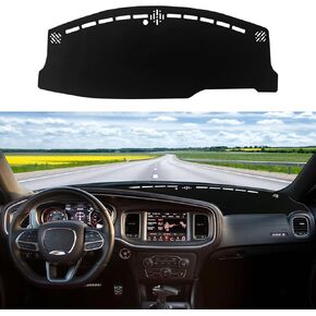Fit for Dodge Charger 2011-2023 Accessories (Without HUD) Dash Cover Custom Dashboard Cover Mat Non-Slip Pad Sunshield Cover Center Console Protector Cover Mat Anti-Glare,Red Edge