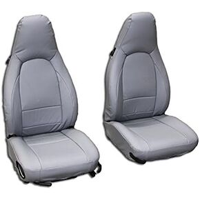 Iggee Grey Artificial Leather Custom Made Original fit Front seat Covers Designed for Porsche Boxster 1997-2004