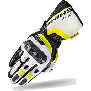 SHIMA STR-2 Motrocycle Gloves for Men - Touchscreen Summer Sport Leather Biker Riding Gloves with Protectors, Reinforced Palm (Black/Red, XL)
