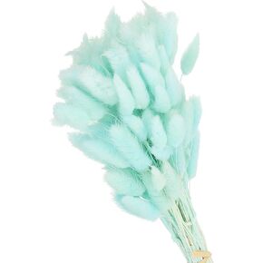 PATIKIL 15.7in Bunny Tails Dried Flowers, 120pcs Pampas Grass Decor Rabbit Tail Natural Pampas Grass Bulk Fluffy Faux Pampas Grass Dried for Home Boho Decor Vase Wedding Table, Purple