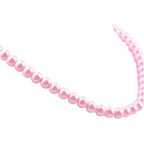 1920s Imitation Pearl Necklace Baroque Strands Short Dainty Choker Colorful Round Pearl Choker for Women Jewelry Gifts-pink