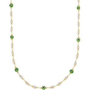 Green Evil Eye Choker Necklace for Women Gold Plated Dainty Evil Eye Necklace Charm with Adjustable for Friend Girlfriend Granddaughter Sixteen Birthday Valentine's Day Gifts
