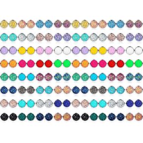 Epakh 64 Pairs Faux Druzy Stud Earrings Set Stainless Steel Round Earrings Round Bling Earrings Glitter Bohemian Pierced Earrings for Women, 32 Colors