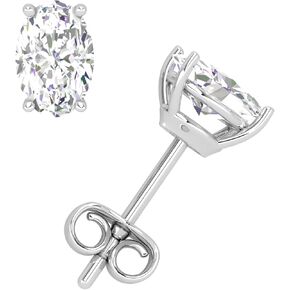 أقراط مويسانيتي مرصعة، 0.5 قيراط - 2 قيراط D اللون VVS1 Clarity Lab Grown Diamond Moissanite 14K مطلية بالذهب الأبيض أقراط مويسانيتي من الفضة الإسترليني للنساء