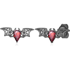 Gothic Bat Earrings 925 Sterling Silver Goth Bat Stud Earrings Gothic Halloween Jewelry Gifts for Women
