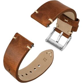 Anbeer Quick Release Leather Watch Bands for Men Women,18mm 20mm 22mm Military Style Top Grain Leather Watch Strap in Kuwait