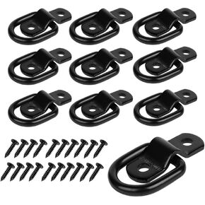 D-Ring Tie Downs, Premium Anchor Lashing Ring with Mounting Bracket Plate,Heavy Duty Stainless Steel Lashing Ring Tie Down for Trailer Truck Hauling, Cargo Load, RV Pickup Camper and Boat(10)
