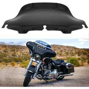 DREAMIZER Wave Windshield Windscreen,Specific Fit Motorcycle Windshield, PC Wind Deflector Compatible with Harley Touring Electra Street Tri Glide 1996 - 2013 (Smoke Black 8inch)