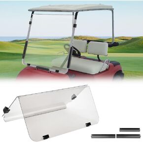 KEMIMOTO Golf Cart Windshield Compatible with G22 (2003-2006), Foldable Replacement Windshield with Anti-UV and Impact Resistant Acrylic (Clear)