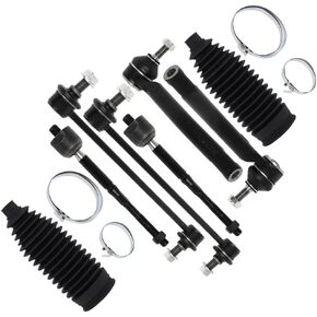 SCITOO 8-PC SET Suspension Kit For 2015-2018 For Chevy City Express 2013-2019 For Nissan NV200 2013-2019 For Nissan Sentra Front Inner Outer Tie Rod End w/Boot Sway Bar End Link