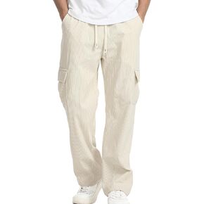 Suwangi رجل فضفاض البضائع سروال قصير واسعة الساق فضفاضة تناسب الرباط Sweatpants مرونة الخصر مفتوحة أسفل سراويل تقليدية in Kuwait