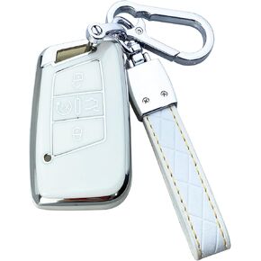 Key Fob Cover Case Compatible with VW Atlas Arteon Golf Jetta Passat Tiguan Taos Skoda Kodiaq Superb Accessories