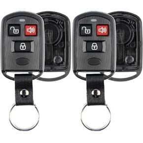 KeylessOption Keyless Entry Remote Key Fob Case Shell Button Pad Cover Leather Strap For Hyundai Kia (Pack of 2)