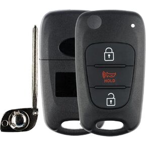 KeylessOption Keyless Entry Remote Uncut Blank Flip Car Key Blade Fob Shell Case Outer Cover for Kia