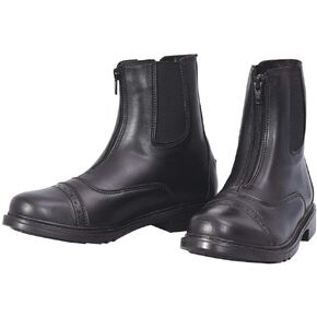 TuffRider Women's Starter Front Zip Paddock Boots, Black, 9 Wide