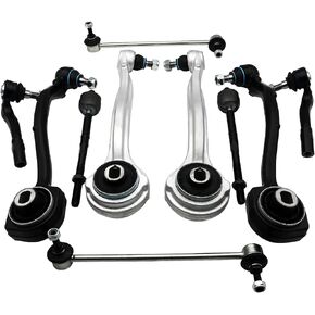 10Pcs Front Suspension Kit Control Arms Sway Bars Steering Tie Rod Ends Compatible with Mercedes-Benz C230/240/280/320/350 2001-2007 CLK320/350/500/550 2003-2009