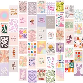 30 Pcs Danish Pastel Room Decor Aesthetic Wall Collage Kit, Art Prints Wall Decor Posters for Bedroom Pictures for Dorm Decor Nature Stickers in Kuwait