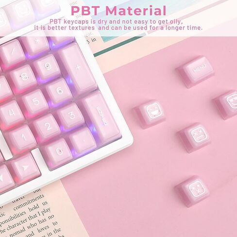 أغطية مفاتيح PBT اليابانية، أغطية مفاتيح لامعة من خلال أغطية مفاتيح بيضاء، مجموعة أغطية مفاتيح مخصصة لزهرة البرقوق مكونة من 127 مفتاحًا، أغطية مفاتيح مزدوجة، أغطية مفاتيح للوحة مفاتيح Cherry Profile لـ Cherry Gateron MX Switches لوحات المفاتيح الميكانيكية in Saudi Arabia