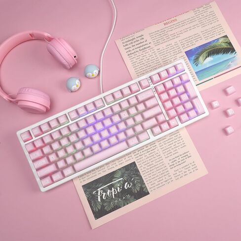 أغطية مفاتيح PBT اليابانية، أغطية مفاتيح لامعة من خلال أغطية مفاتيح بيضاء، مجموعة أغطية مفاتيح مخصصة لزهرة البرقوق مكونة من 127 مفتاحًا، أغطية مفاتيح مزدوجة، أغطية مفاتيح للوحة مفاتيح Cherry Profile لـ Cherry Gateron MX Switches لوحات المفاتيح الميكانيكية in Saudi Arabia