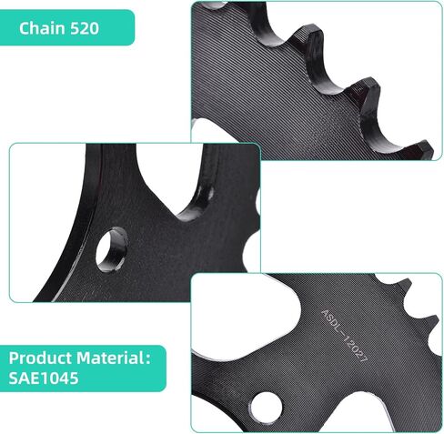 520 الملعب 46T ضرس خلفي يصلح للنينجا 400 2014-2017 EX650 ER-6n 2006-2016 EN650 2015-2024 Z650 2017-2024 Ninja650 2013-2024 Ninja650R 2006-2008 2010-2019 KLE650 2007-2018 in Kuwait