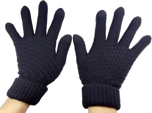 HINDAWI Womens Winter Hat and Gloves Set for Girls Wool Knit Skull Cap with Visor in Kuwait