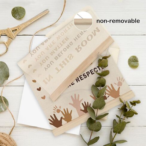 HRQKO Safe Space Inspirational Poster Hanger Frame Set of 2, Mental Health Decor, Therapy Office Wall Art with Wooden Frames, Boho Motivational Wall Hanging Banner Decor for Classroom, 12x16 Inch in Saudi Arabia