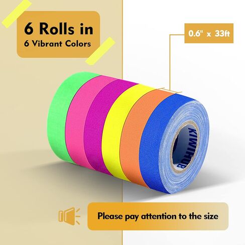 Neon Gaffer Cloth Tape, UV Blacklight Glow in The Dark Party Supplies, UV Reactive Gaffers Tape for Neon Party Decorations, 2/5 inch x 66 Feet - Fluorescent Orange in Kuwait