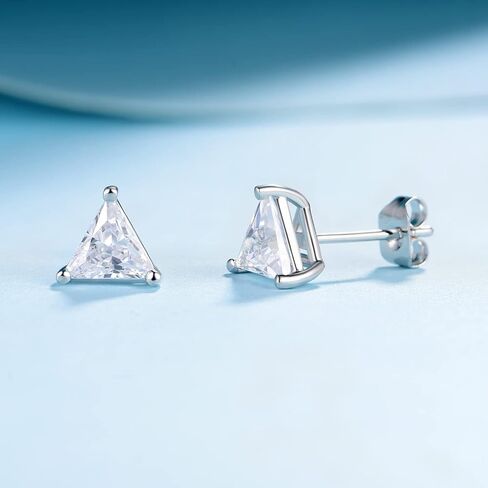 CZ Stud Earrings Set for Women and Men 18K White Gold Plated Created Diamond Earrings Pack of 3 in Kuwait