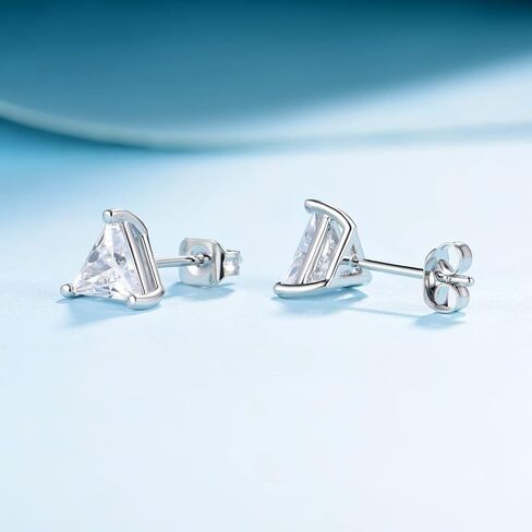 CZ Stud Earrings Set for Women and Men 18K White Gold Plated Created Diamond Earrings Pack of 3 in Kuwait