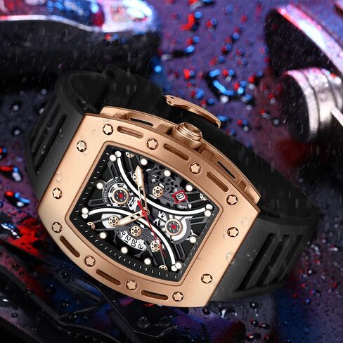 AIMES Watch Wristwatch for Men Fashion Casual Cool Big Dial Watch Luminous Waterproof Sport Analog Quartz Business Mens Watches Silicon Strap Dress Watch in Saudi Arabia
