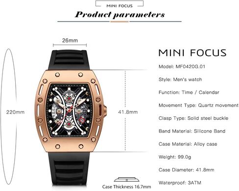 AIMES Watch Wristwatch for Men Fashion Casual Cool Big Dial Watch Luminous Waterproof Sport Analog Quartz Business Mens Watches Silicon Strap Dress Watch in Saudi Arabia
