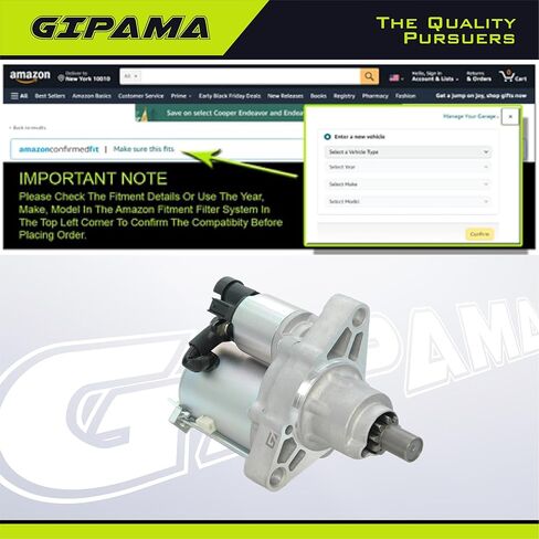 بداية 19016N لـ Acura TL 2007-2008 V6 3.5L,2010-2017 V6 3.7L; Honda Accord 2008 2009 2010 2011 2012 2013 2014 2015 2016 2017، V6 3.5L (فقط للدليل) الانتقال) in Kuwait