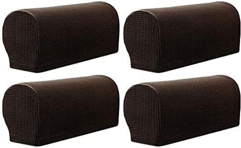 Arm Rest Covers Arm Slipcovers Stretch Armchair Arm Covers Soft Polyester Arm Caps Non Slip Furniture Protector for Chair, Sofa, Couch Pack of 4 (Black) in Kuwait