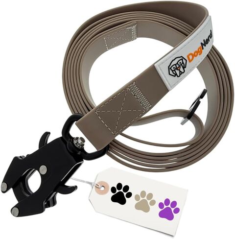 8FT Silicone Dog Leash Heavy Duty with Quick Release/Locking Frog Clip - Waterproof Tactical Dog Leash for Large to Giant Dogs That Pull, Safety Control Dog Training Leashes (8 Foot Black) in Saudi Arabia