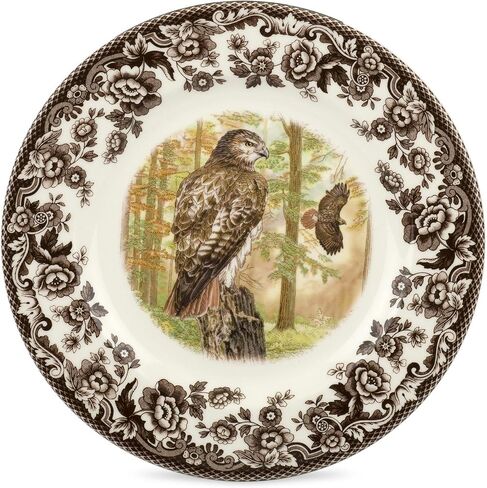 Spode Woodland Salad Plate, Birds of Prey, 8" Fine Dinnerware| Made in England | Ideal Hunting Cabin Décor | Microwave and Dishwasher Safe (Snowy Owl) in Saudi Arabia