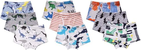 Little Boys Soft Cotton Briefs Dinosaur Truck Shark Baby Toddler Kids Underwear Various cute patterns 6-8Pack in Kuwait