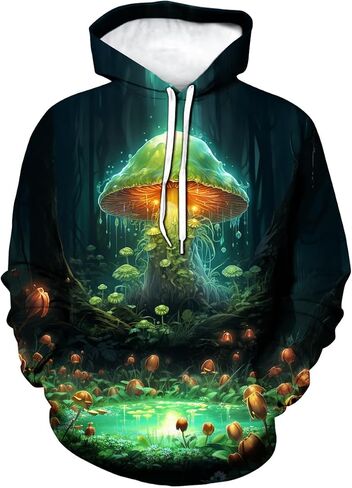 LAOLIUSN Funny Mushroom Hoodie Fungi Graphic Sweatshirt in Saudi Arabia