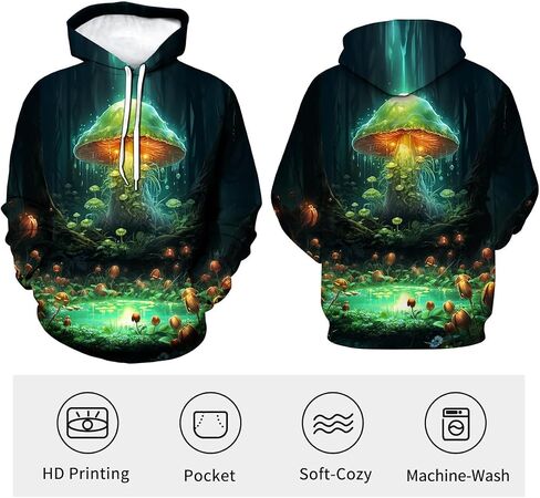 LAOLIUSN Funny Mushroom Hoodie Fungi Graphic Sweatshirt in Saudi Arabia