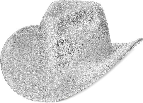 EOZY Glitter Cowboy Hat for Women Men Birthday Party Hat Pink Funny Cowgirl Hat Sequin Cowboy Festival Hat in Saudi Arabia