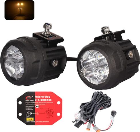 LED Spot Light Kit - 2 Pack, 3 inch Round LED Accessory Lights with Wiring Harness,LED Fog Light for Utv ATV Motorcycle Trucks Off Road (White Beam) in Saudi Arabia