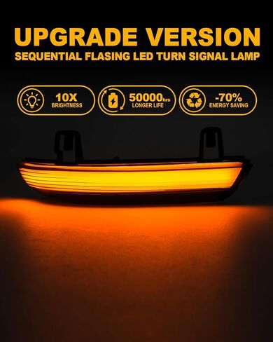 LED Side Mirror Turn Signal Lights Compatible with GTI MK5 2004 2005 2006 2007 2008 VW Golf 5 2003-2008 for Jetta MK5 2006-2011 Amber Dynamic Sequential Lamps Smoked Lens in Saudi Arabia