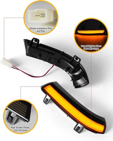 LED Side Mirror Turn Signal Lights Compatible with GTI MK5 2004 2005 2006 2007 2008 VW Golf 5 2003-2008 for Jetta MK5 2006-2011 Amber Dynamic Sequential Lamps Smoked Lens in Saudi Arabia